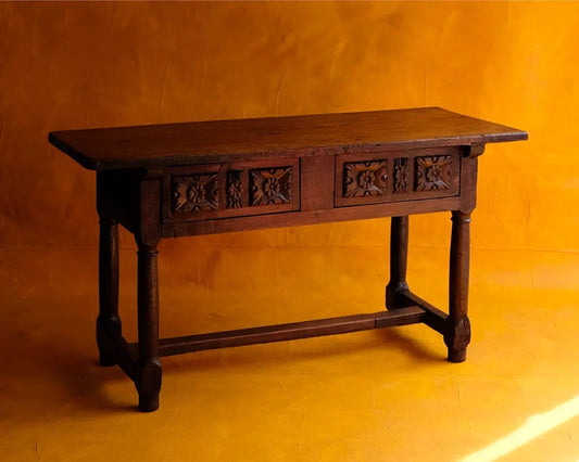 SPANISH 18th CENTURY TWO DRAWER CONSOLE TABLE