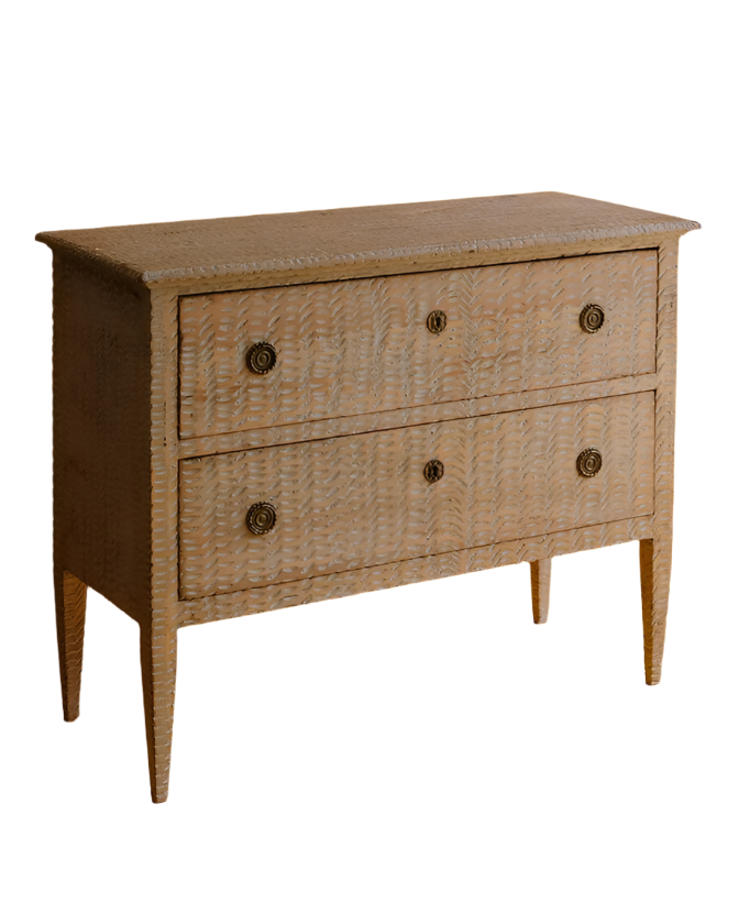 PAIR OF HAND PAINTED DIMPLED FRENCH CONSOLES