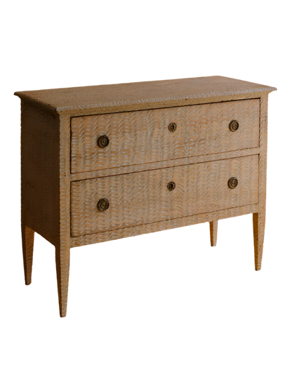 PAIR OF HAND PAINTED DIMPLED FRENCH CONSOLES