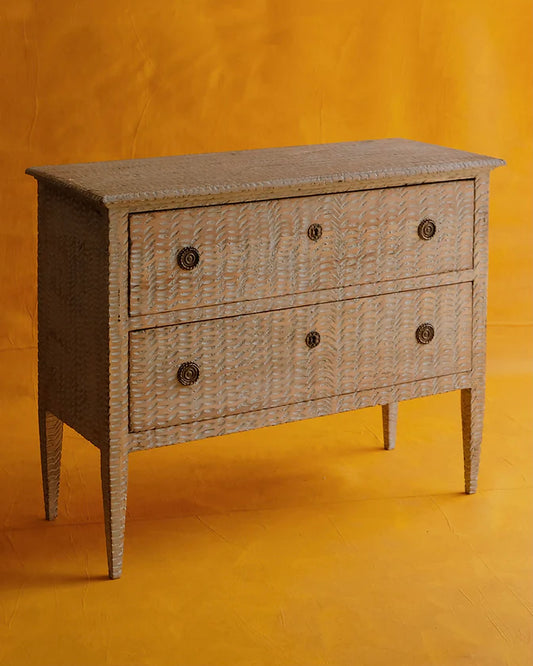 PAIR OF HAND PAINTED DIMPLED FRENCH CONSOLES