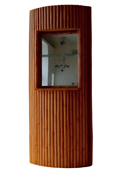 BAMBOO WALL MOUNTED MIRROR CONSOLE
