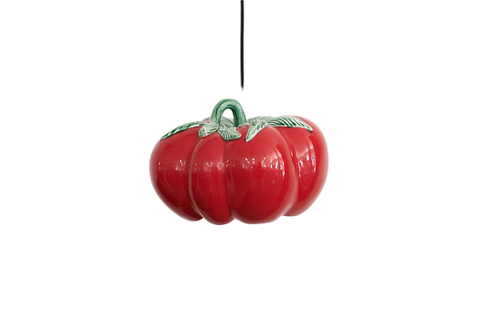 MAJOLICA GLAZED CERAMIC TOMATO LAMP