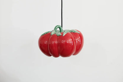 MAJOLICA GLAZED CERAMIC TOMATO LAMP