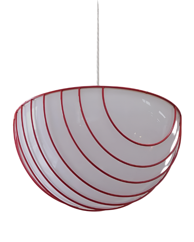 RED METAL GRIGLIA PENDANT LAMP