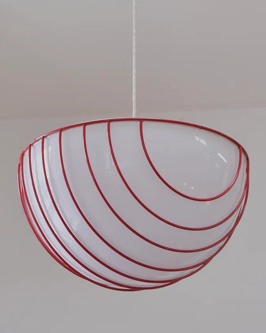 RED METAL GRIGLIA PENDANT LAMP