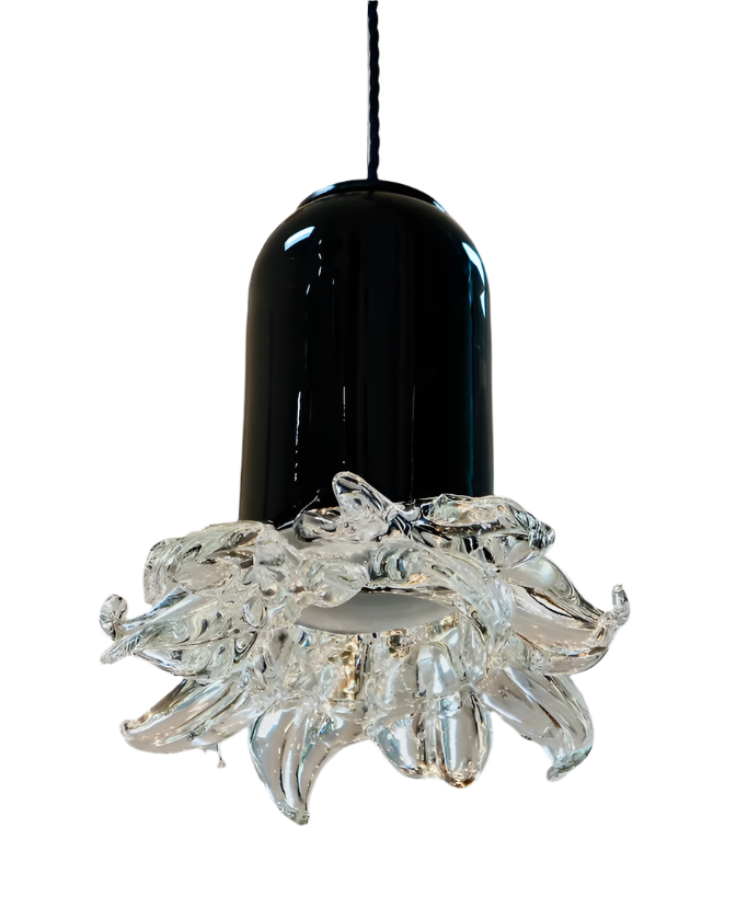 TRIO OF TEXTURED MURANO GLASS PENDANTS