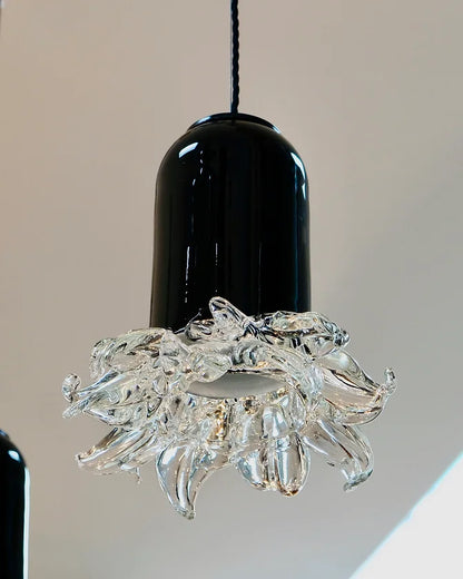 TRIO OF TEXTURED MURANO GLASS PENDANTS