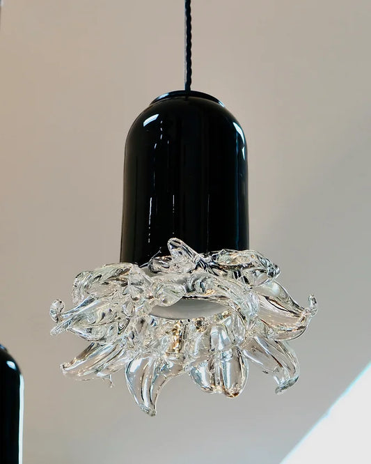 TRIO OF TEXTURED MURANO GLASS PENDANTS