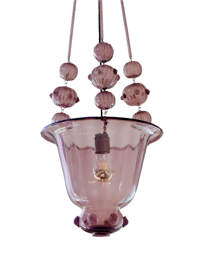VENINI PINK DOGE PENDANT w. GRAPE MOTIF