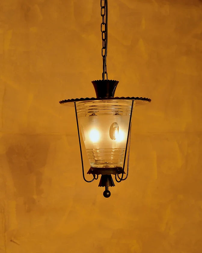 BRASS & MURANO GLASS CEILING LAMP