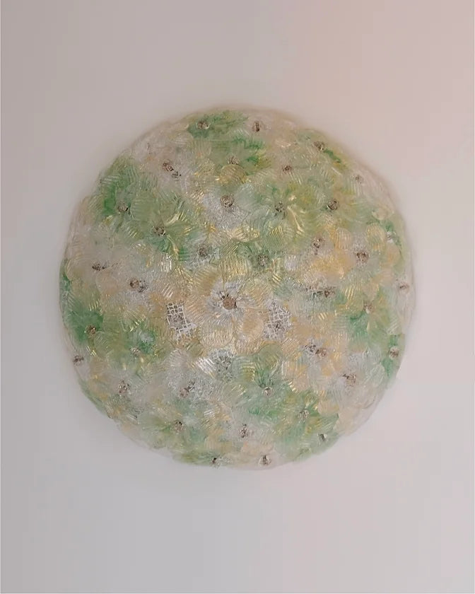 SMALL GREEN SEGUSO FLORAL OYSTER LIGHT