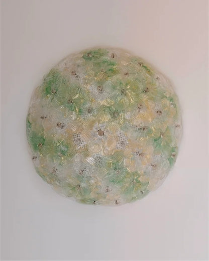 SMALL GREEN SEGUSO FLORAL OYSTER LIGHT