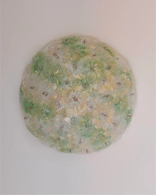 SMALL GREEN SEGUSO FLORAL OYSTER LIGHT