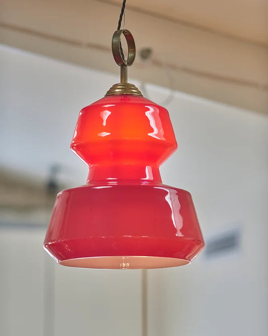 RED TAPERED BELL PENDANT