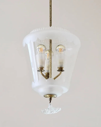 FROSTED MURANO GLASS SCALLOP LANTERN