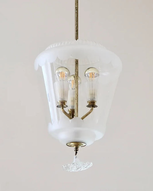 FROSTED MURANO GLASS SCALLOP LANTERN