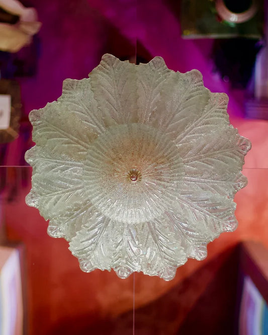 MEDIUM MURANO GLASS LEAF FLUSH MOUNT
