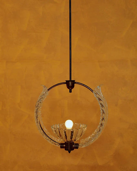 BRASS MURANO GLASS WREATH PENDANT