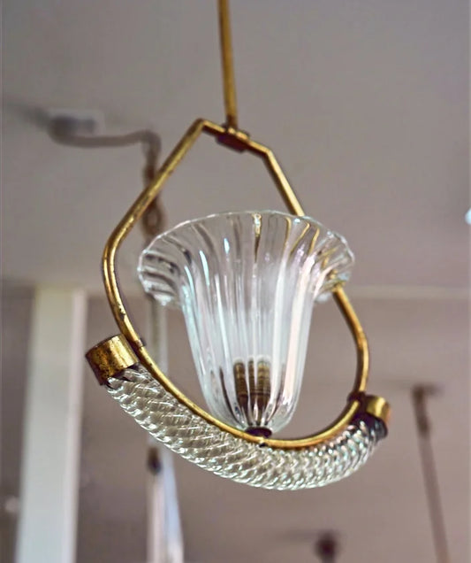BRASS MURANO GLASS PENDANT