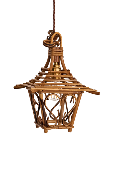 MID CENTURY PETIT ROTIN LANTERNS