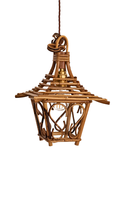 MID CENTURY PETIT ROTIN LANTERNS