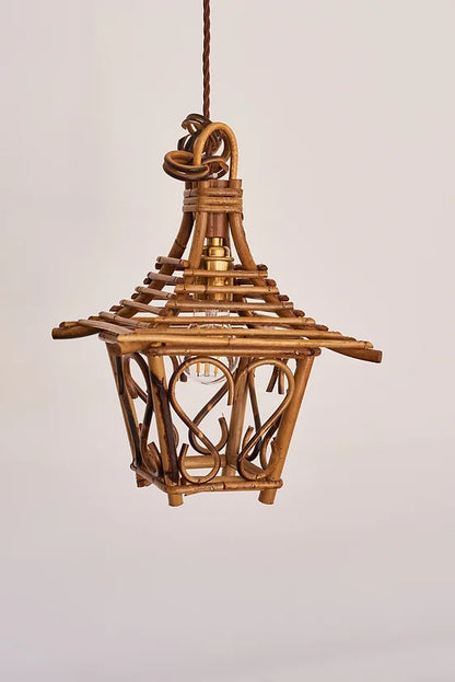 MID CENTURY PETIT ROTIN LANTERNS