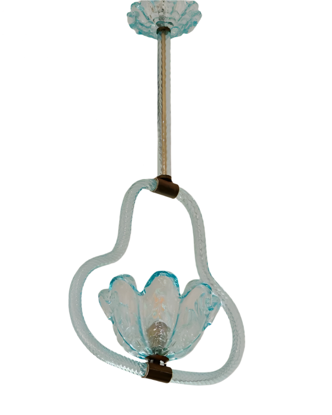 BLUE MURANO GLASS TAPERED PENDANT