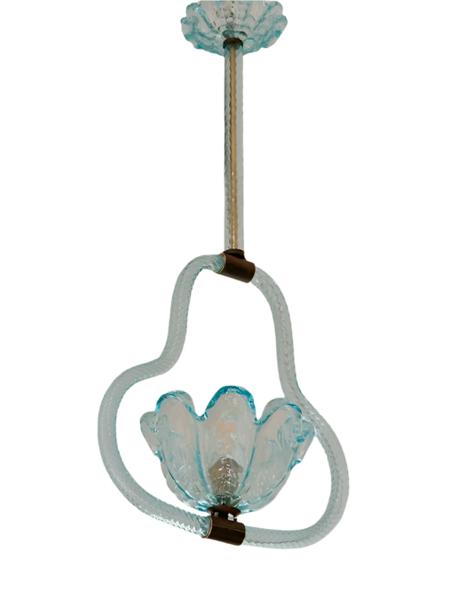 BLUE MURANO GLASS TAPERED PENDANT