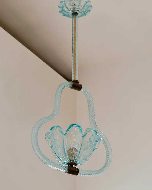 BLUE MURANO GLASS TAPERED PENDANT