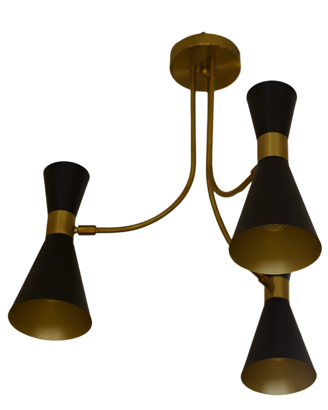 BLACK 3 ARMED DIABOLO CEILING LIGHT