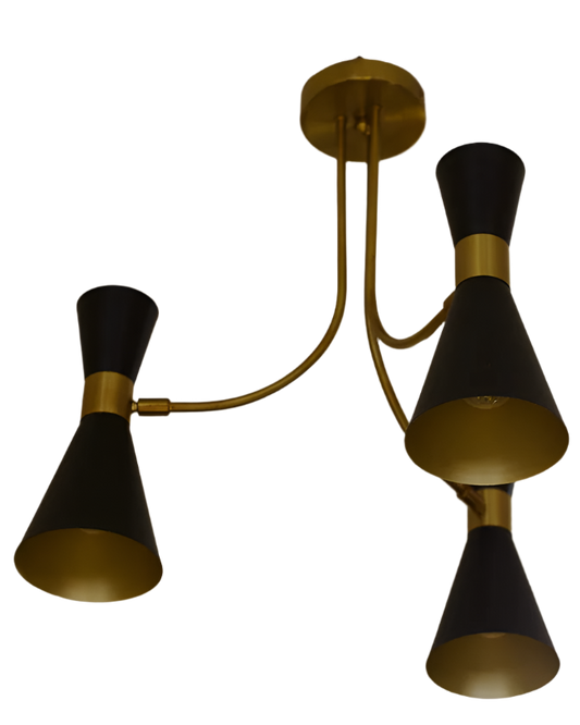 BLACK 3 ARMED DIABOLO CEILING LIGHT