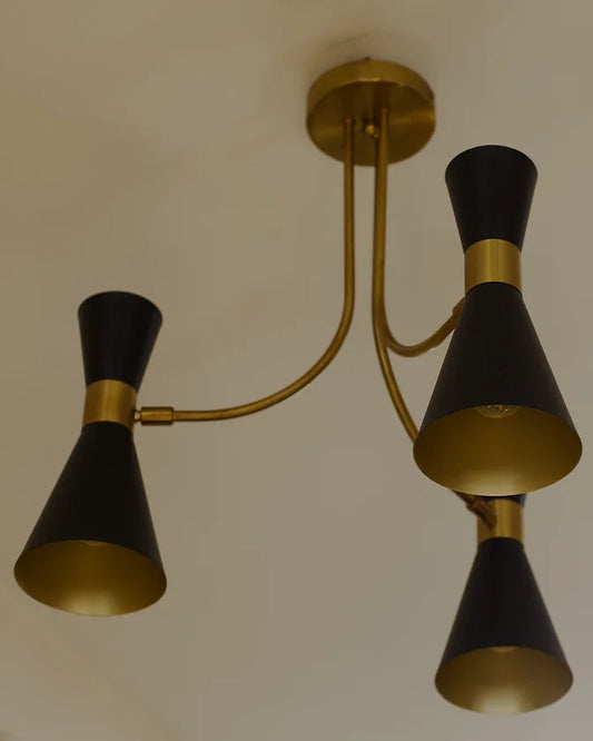 BLACK 3 ARMED DIABOLO CEILING LIGHT