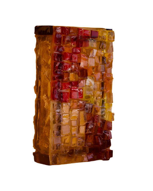 BRUTALIST MOSAIC SLAG GLASS WALL SCONCE