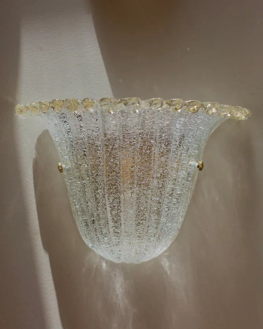 FLUTED SHELL MURANO GLASS WALL SCONCE