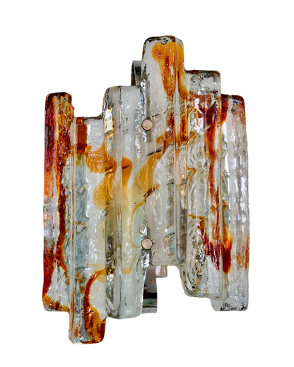 AMBER & CLEAR MURANO GLASS SCONCE