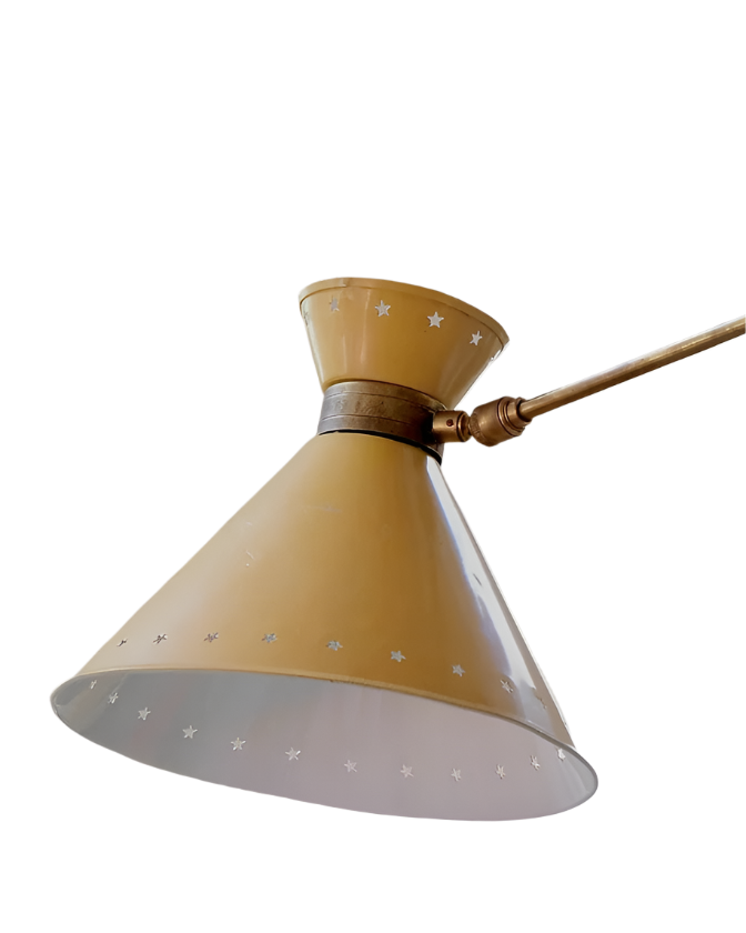 YELLOW ADJUSTABLE BRASS WALL LIGHT