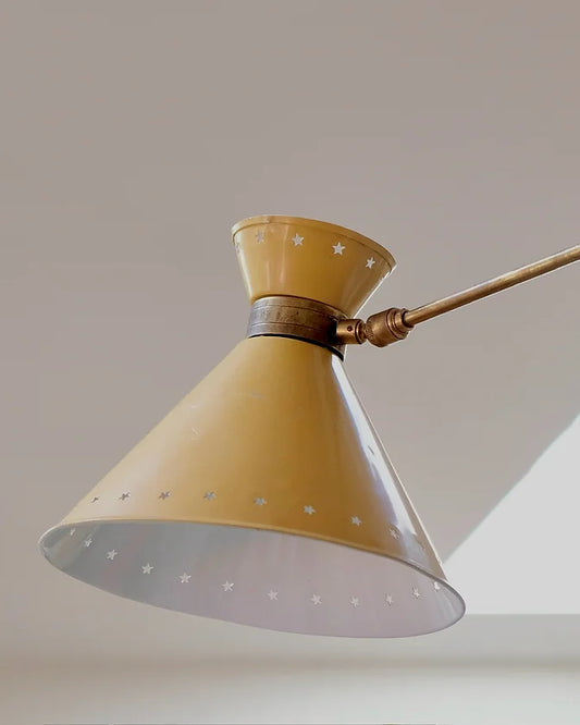 YELLOW ADJUSTABLE BRASS WALL LIGHT