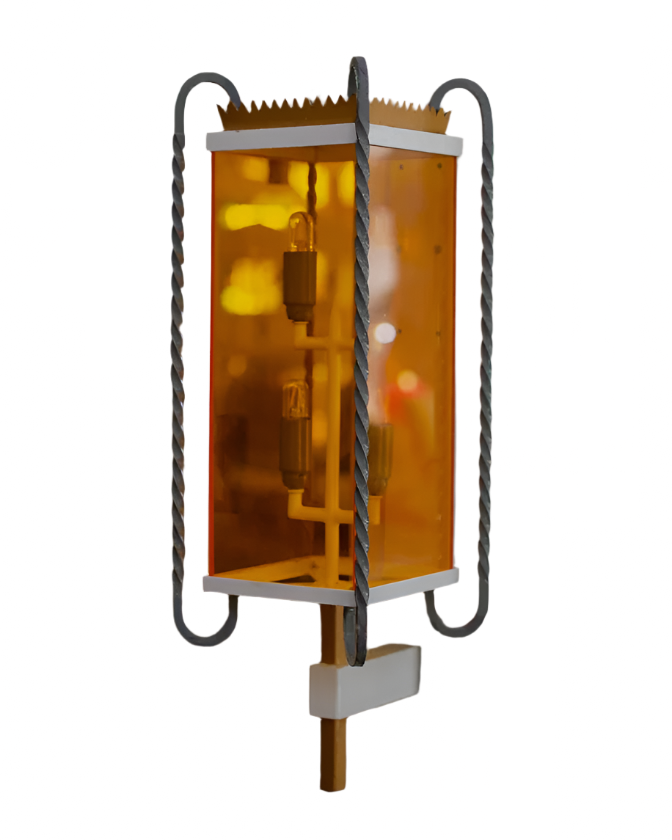 PLEXIGLASS AMBER IRON LANTERNS
