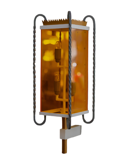 PLEXIGLASS AMBER IRON LANTERNS