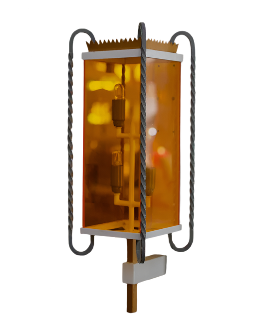 PLEXIGLASS AMBER IRON LANTERNS