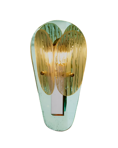 TRIO OF RIPPLED MIRROR WALL LIGHT