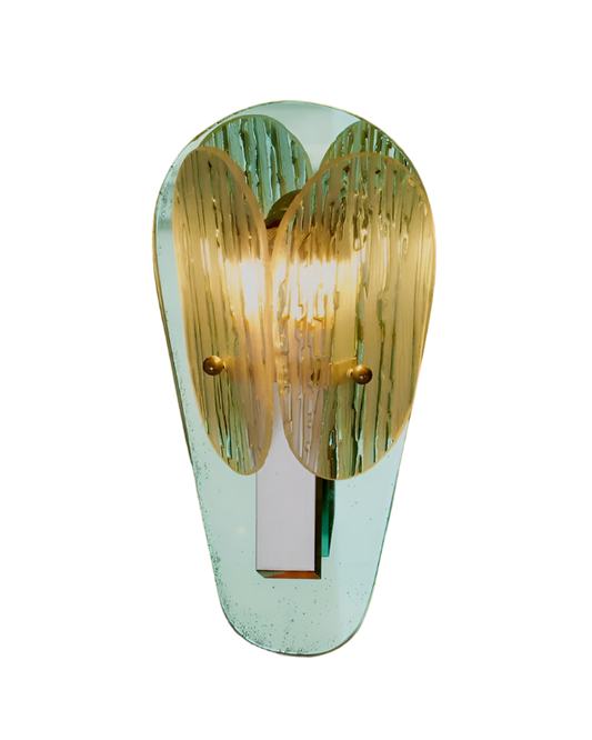 TRIO OF RIPPLED MIRROR WALL LIGHT
