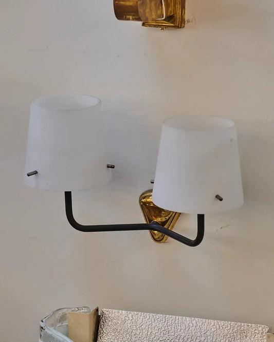MODERNIST RED & WHITE TWIN WALL LIGHT