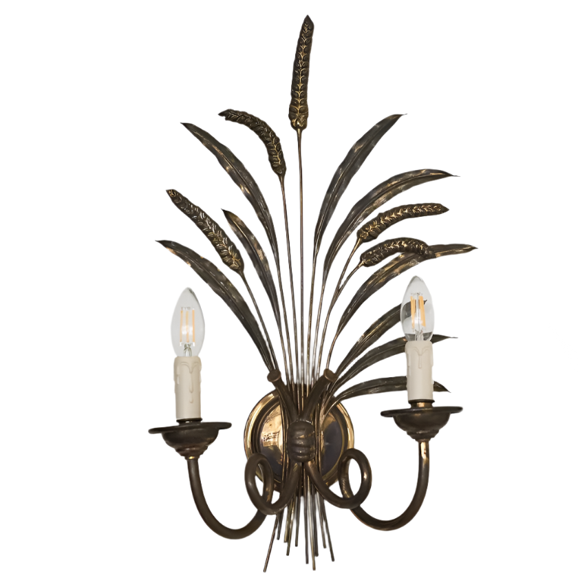 HOLLYWOOD REGENCY TOLE LEAF SCONCE