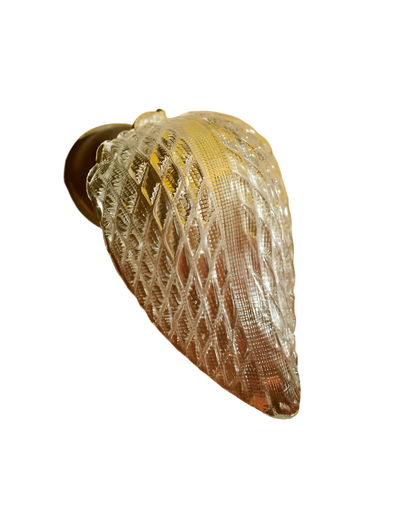 SINGLE GRID STRIPE LEAF SCONCE