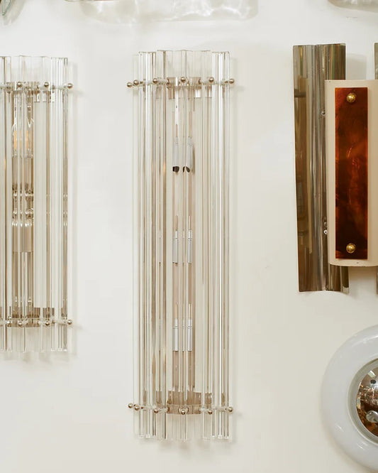 LARGE FLUTED MURANO GLASS SCONCES