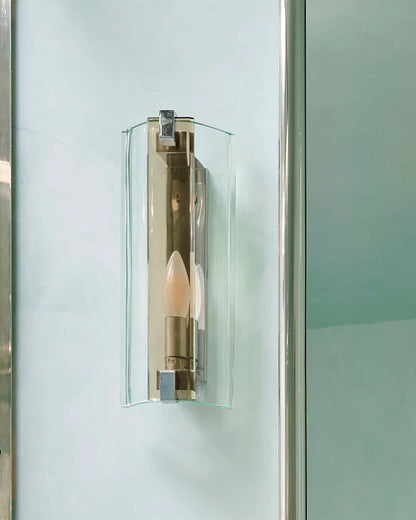 MID-CENTURY VECA GLASS & METAL SCONCES