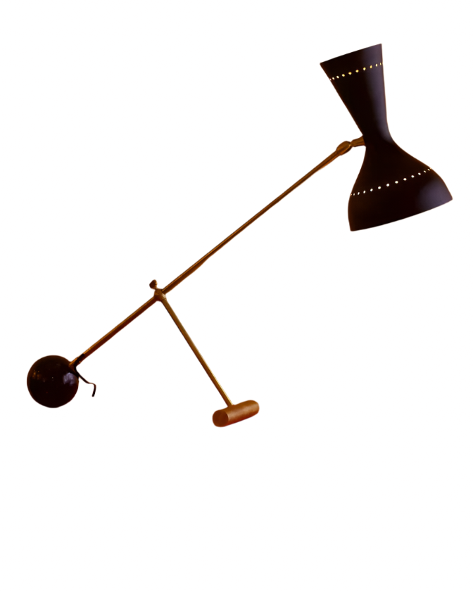 BLACK BRASS COUNTER BALANCE TABLE LAMP