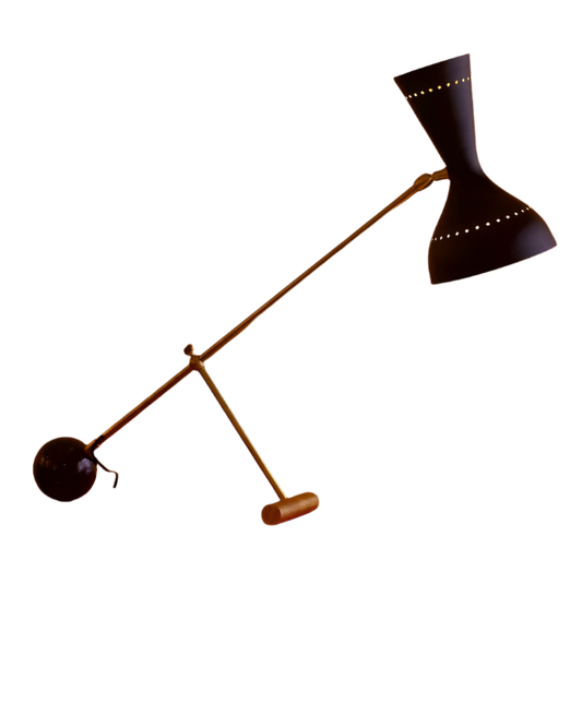 BLACK BRASS COUNTER BALANCE TABLE LAMP
