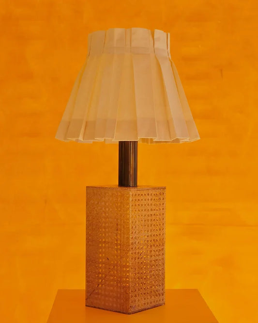 RATTAN & PERSPEX LAMP